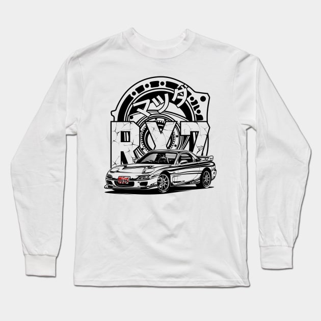 RX7 FD3S Rotary Engine Long Sleeve T-Shirt by idrdesign